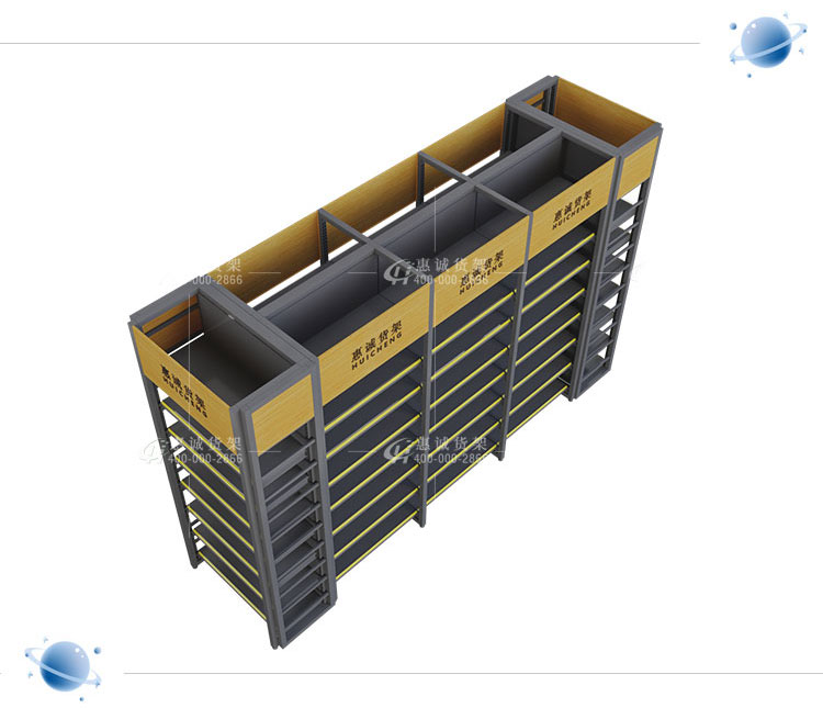 超市鋼木結(jié)合貨架圖片1-3